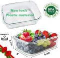 Pack of 2 Food Storage Containers With Lids Reusable Top Press Lock Lunch Box Great for Meal Prep 1000ml 1 Liter Each. 