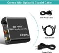 Techole (HS203-BK) Digital to Analog Audio Converter- Upgrade Volume Adjustable 192kHz Aluminum Optical to RCA with Optical &Coaxial Cable. Digital SPDIF TOSLINK to Stereo L/R and 3.5mm Jack DAC Converter for PS4 Headphone Xbox HDTV DVD. 