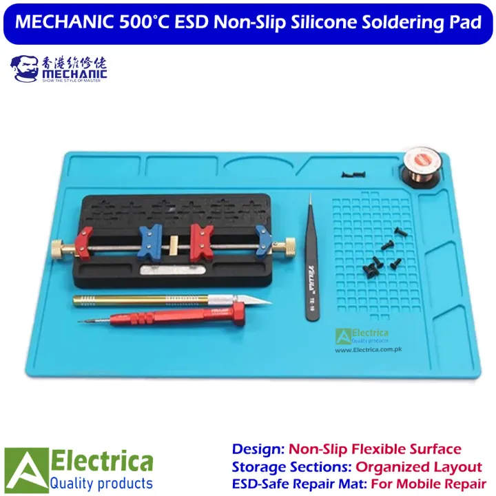 MECHANIC%20V52%20Silicone%20Soldering%20Mat%20320%C3%97228mm%20%E2%80%93%20500%C2%B0C%20Heat-Resistant%20ESD%20Repair%20Pad%20with%20Parts%20Organizer%20for%20Mobile%20Phone%20Repairing%20Workbench%20by%20Electrica%20-%20Image%205