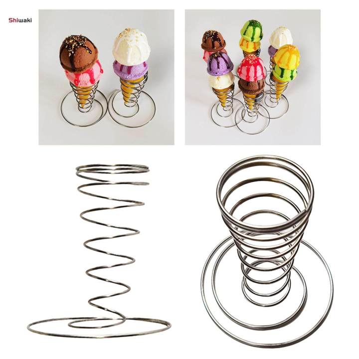 6Pcs Ice Cream Holder Stand Waffle Cone Holder Display Rack Ice Cream Cone Stand Small