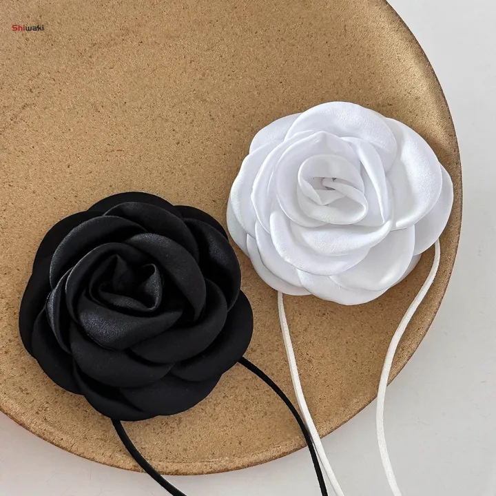 Flower%20Lace%20up%20Necklace%20Dress%20Jewelry%20Floral%20Choker%20White%20-%20Image%205