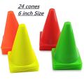 6 Inch Cone Marker Set, Marker Plastic Cones (Set of 24). 