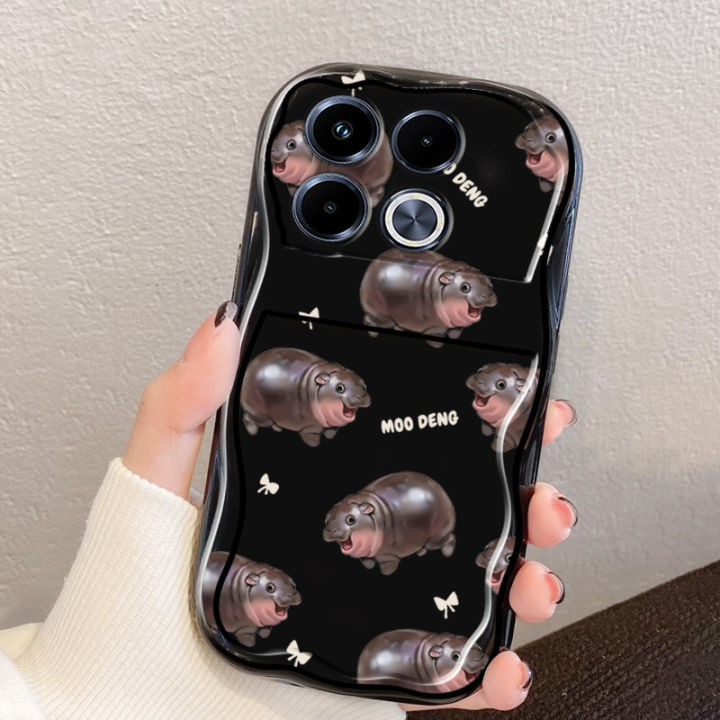 Phone Case Soft Shell VRQR Wave soft shell For Infinix Note 40 Pro Plus Case Cute Moo Deng ...