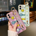 dienya For Oneplus Nord CE 2 Case With Wristband Cartoon Cute Emoticon  New Design Thin Shockproof Phone Case Pattern Plating Silicone Casing Full Cover Camera SoftCase Protection Cases. 
