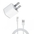 Mini USB Wall Charger - 1 AMP Adapter for I-Products/Android- EU Plug With USB Lightning Charging Cable-White. 