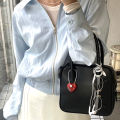 Korean Charms Red Heart Lock Keychain Y2K Aesthetic Vintage Keychain Bag Pendant Punk Fashion Accessories Harajuku Jewelry. 