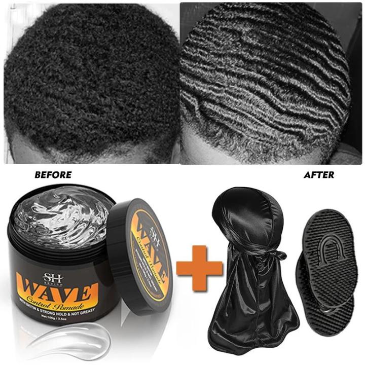 Ran Anti-Hair Loss Clay Scalp Wave Cream Day 360 Wave Curl Control Gel Intense Styling Nourishing Hair Pomade for Black African Men