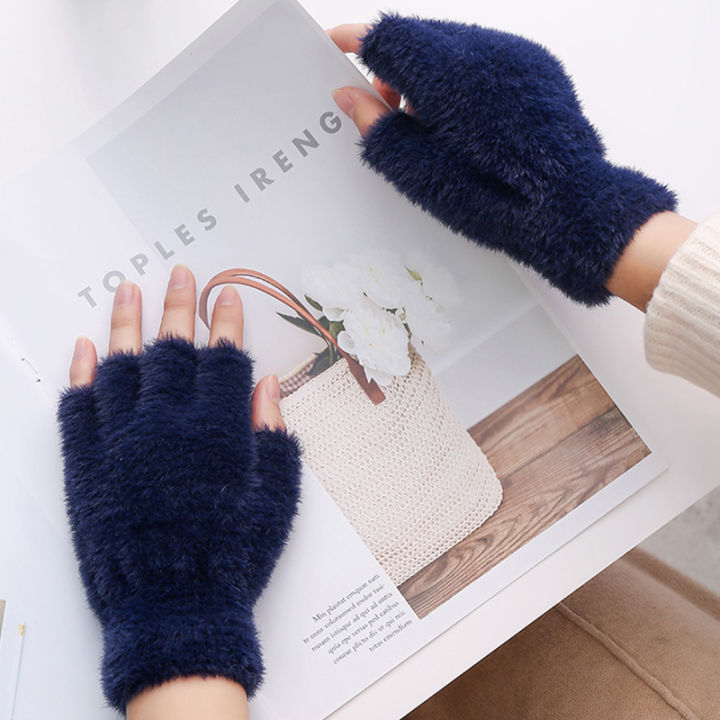 BIN-B%20Half%20Finger%20Gloves%20for%20Girls,%20Plush%20Fingerless%20Gloves%20in%20Multicolor%20%7C%20Good%20Quality%20&%20Warm%20Material%20%7C%20Women%20Lovely%20Winter%20Fingerless%20Thicken%20Warm%20Gloves-Girls%20Fashion%20Screen%20Fingerless%20Trendy%20woolen%20Gloves%20-%20Image%204