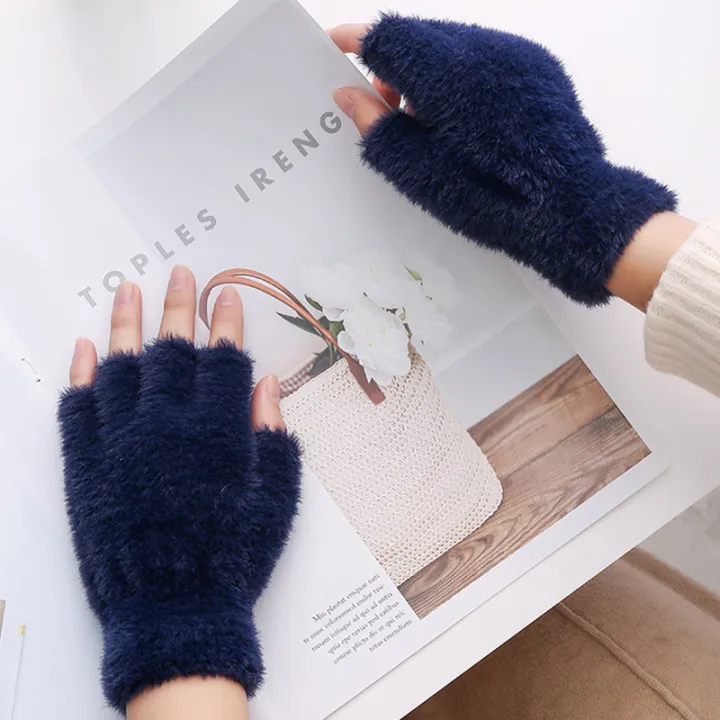 BIN-B%20Half%20Finger%20Gloves%20for%20Girls,%20Plush%20Fingerless%20Gloves%20in%20Multicolor%20%7C%20Good%20Quality%20&%20Warm%20Material%20%7C%20Women%20Lovely%20Winter%20Fingerless%20Thicken%20Warm%20Gloves-Girls%20Fashion%20Screen%20Fingerless%20Trendy%20woolen%20Gloves%20-%20Image%204