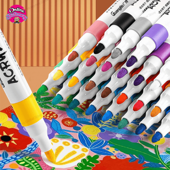Acrylic Color Acrylic Paint Marker Set 12/24/36 & 48 Colors Art Markers for DIY Glass, Ceramic, Rock, Wood, Canvas