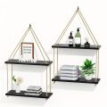 Wall Hanging shelf original wood 1 2 3 & 4 Tier Rope Hanging Shelf Wall Hanging Shelf, , Decorative piece By Padini Collection. 