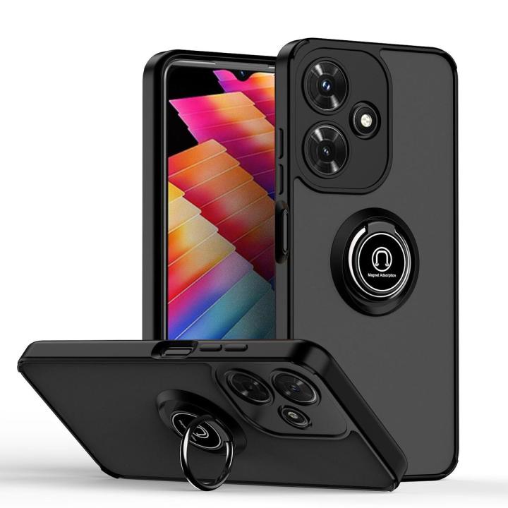 For Infinix Hot 30i Case Side Stripe Design Soft TPU Matte Texture Multifunctional Bracket All Inclusive Protection For Infinix Hot 30i Back Cover