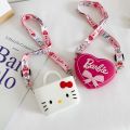 Barbie Kawaii Girls Coin Purse Anime Cartoon Fashion Love Pink Silicone Shoulder Messenger Bag Children Students Pouch Gifts Toy. 