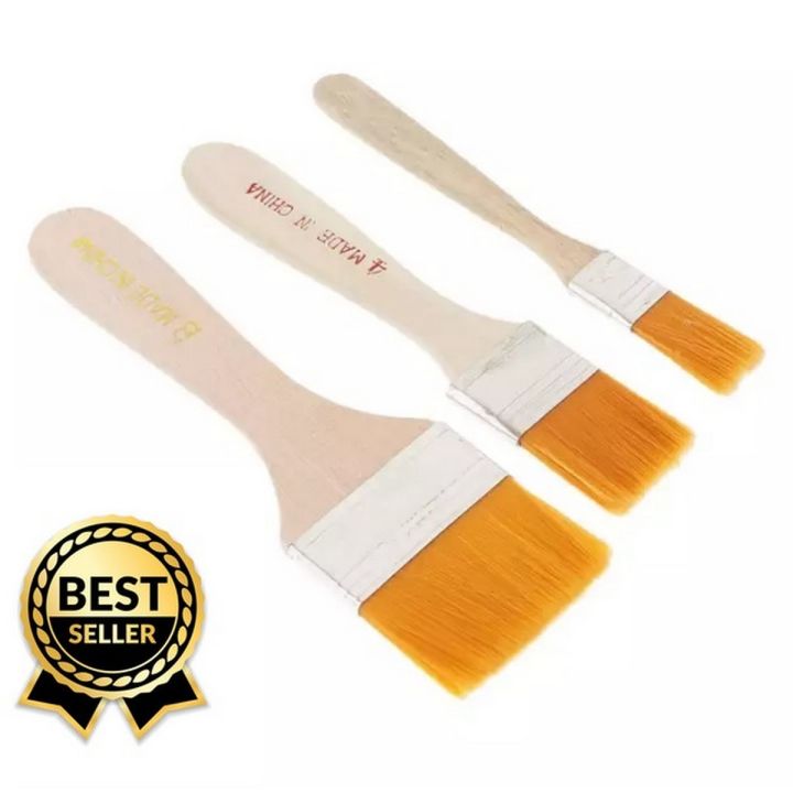 Pack of 3 Gesso Paint Brush Set for Canvas Oil Acrylic Gouache Paints Watercolor Poster Color