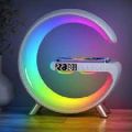 G63 G Shaped Lamp - Bluetooth Speaker For PC & Mobile - 15W Wireless Charger - Digital Alarm Clock - Mini Portable Speaker - Lamp For Bedroom Side Table & Study Table - Night Light - Show Piece For Room Decoration. 