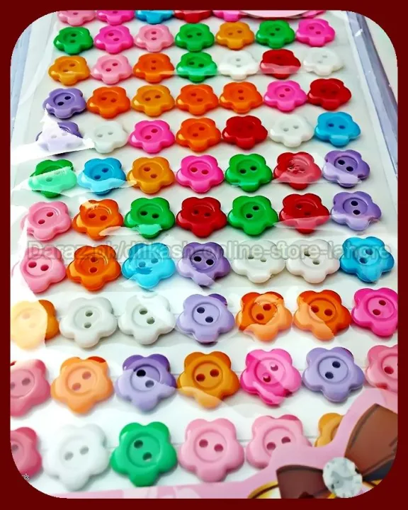 77%20Pieces%20Of%20Flower%20Shape%20Sticky%20Colorful%20Fancy%20Buttons%20-%20Image%203