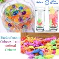 Pack of 2000 Multicolor Orbeez + 100 Pcs Animal Orbeez Soft Crystal Water Balls Magic Balls Hydrogen Balls Growing Water Beads Balls / Animals Water Growing Magic Expandable Animals Hydrogen. 