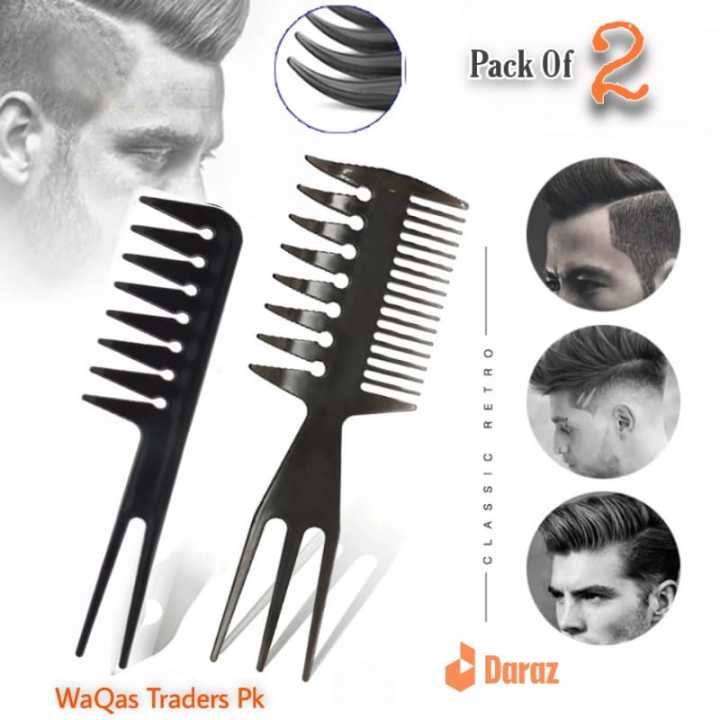 Pack Of 2 Portable Styling Comb Hairdressing Hair Comb Hair brush Professional High Quality Black Set Anti-static Makeup Haircare Hair Stylist Tool Set
