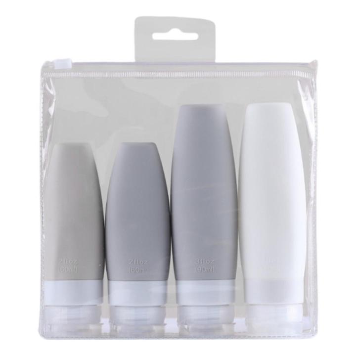 【Footprint】 Silicone Travel Bottles Leak Proof Squeezable Refillable Travel Accessories Portable Toiletries Containers Travel Size Cosmetic
