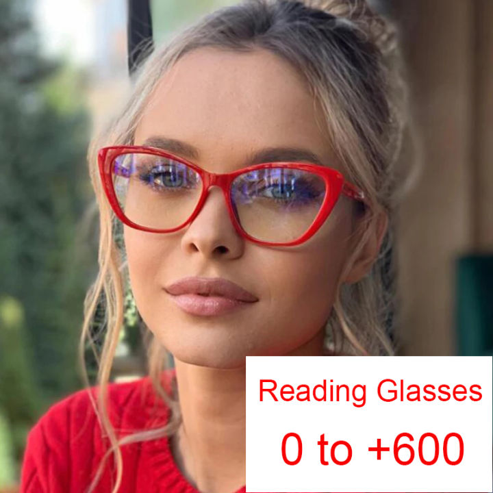 Retro Cat Eye Blue Filter Reading Glasses Anti Glare Eyeglasses Magnifying Bifocal 0~+6.0 Diopter Elders Phone Computer Glasses