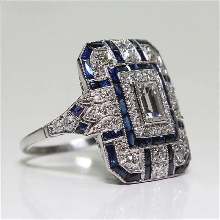 Milangirl Luxury Big Square Rings for Women Jewelry Wedding Crystal Zircon Anel Engagement Anillos Statement Ring s
