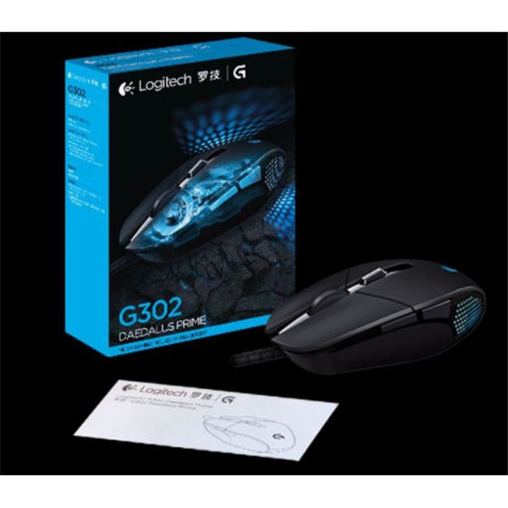 Logitech G302 Daedalus Prime MOBA Gaming Mouse Wired Comfortable USB Optical Color Changing Breathing LED 8000 DPI for Laptop PC Computer Games Office Home & Work