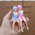 14CM Rem Ram Figure Anime Re:Life In A Different World From Zero Ram Rem Sit Down PVC Collection Action Figure Model Toys Dolls. 
