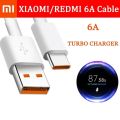100% Original Xiaomi 6A 33w 55w 67W 120W Turbo Charger Cable MI Turbo Charging Type C Cable For Mi 11 Pro Ultra MI 10T Pro 5G 10i Poco X3 GT Poco F3 Poco F3 GT Type C Fast Charging Cable K30 Ultra POCO M3 Pro 5G Mi 11 Lite 10T Poco X3 GT Redmi Note 11. 