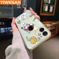 YIWESAN For IPhone 12 Mini Case Cartoon Cute Astronaut NASA Side Design Phone Case Square Edge Pattern Silicone Softcase Luxury Plating Casing Full Cover Camera Shockproof Protection Cases. 