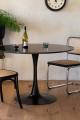 BLACK ROUND TABLE AND COFEE TABLE (16W × 20H Inchs). 