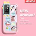 JIUMOO Case For Xiaomi MI Redmi 10 Prime Case Cartoon Anime Doraemon Pattern Colorful Little Monster Shape Camera Lens Casing Soft Shockproof Simple Silicone Transparent Protective Cover. 