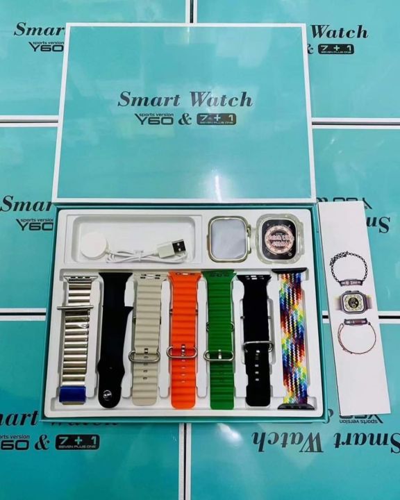 • Y60 ultra smart watch Bluetooth calling sports version 7/1 starp with  wireless charging without case