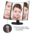 Touch Sensor Foldable Led Mirror/ Portable Vanity Lamp Folding Cosmetic Mirrors Lighted Touch Screen Makeup Mirror With LED Lamp Usb Rechargeable Foldable Design. 