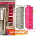 Household Essentials Cedarline 6-Shelf Hanging Closet Organizer, Heavy-Duty Cotton Canvas, Breathable, Versatile, Compact, Perfect for Rod or Wire Closets, Natural. 
