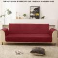 100% Waterproof Quilted Sofa Cover Maroon - Anti-Slip, Machine Washable, Stain Resistant. 