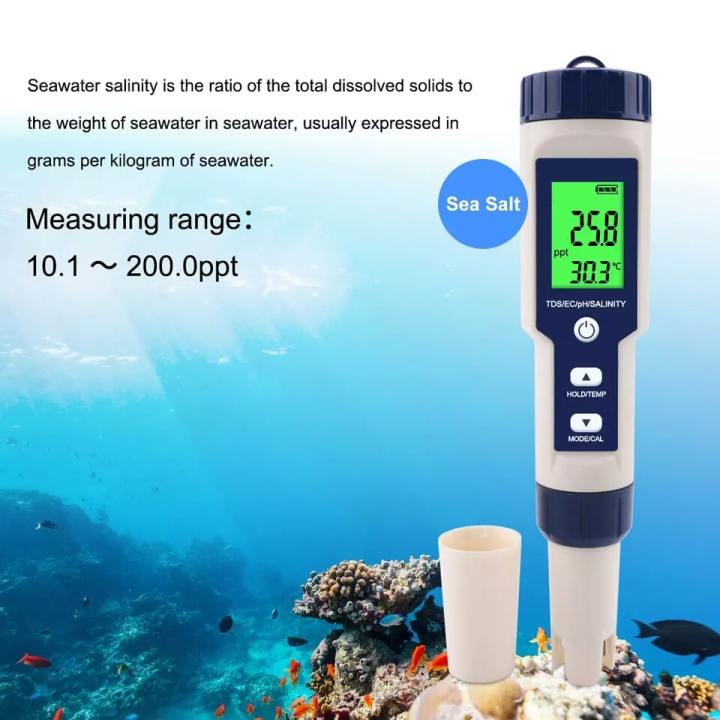 Professional%20Digital%20Water%20Tester%205%20in%201%20PH/TDS/EC/Salinity/Temperature%20Tester%20Pen%20Waterproof%20Multi-Function%20Meter%20-%20Image%206