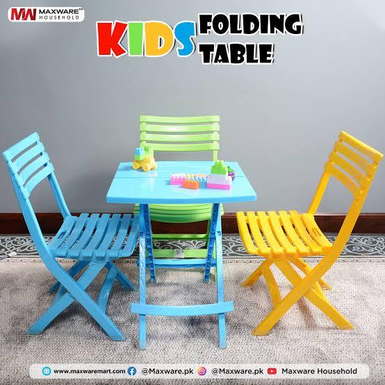 Maxware Kid's Folding Chair and Table Set | Kid's folding chair and table set for study, enjoy meal and play games