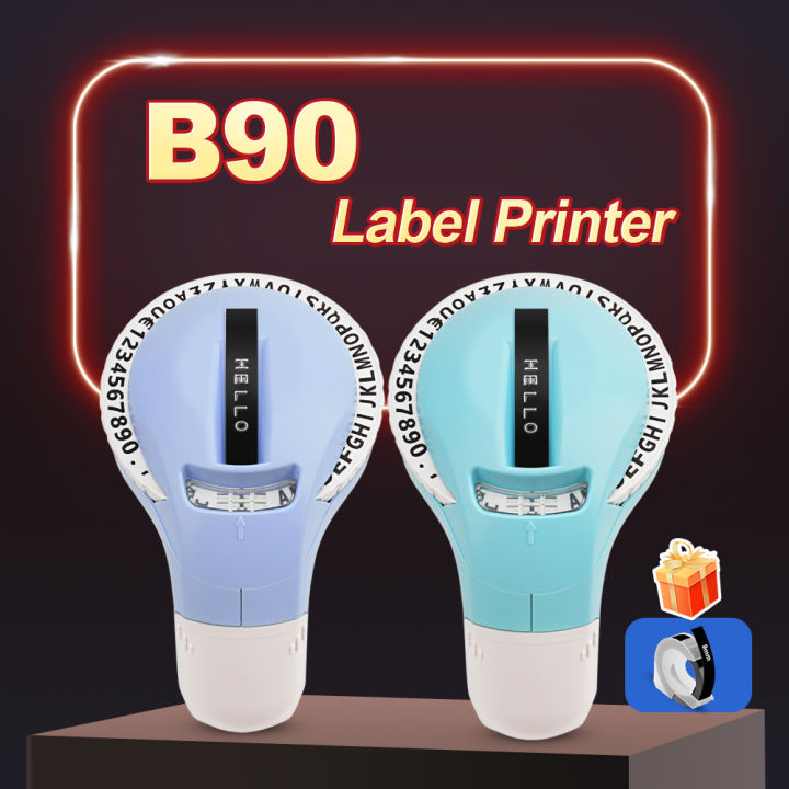 BataBata Portable Label Maker B90 3D Embossing Label Printer Manual Typewriter with Dymo 3D Embossing Tape Replace for Dymo 12965 1610