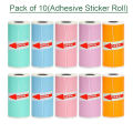 Thermal Printer Colorful Printing Stickers Self Adhesive Paper Roll 57*25mm for Portable Bluetooth Mini Printer for Printing Photos/ Pictures/Office Receipt/Labels/Note/QR Code/Labels/Memo. 
