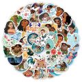 50PCS Cartoon Movie Moana Stickers Disney Princess Waterproof Decals for Laptop Skateboard Kids Girls Toys Party Accessory. 