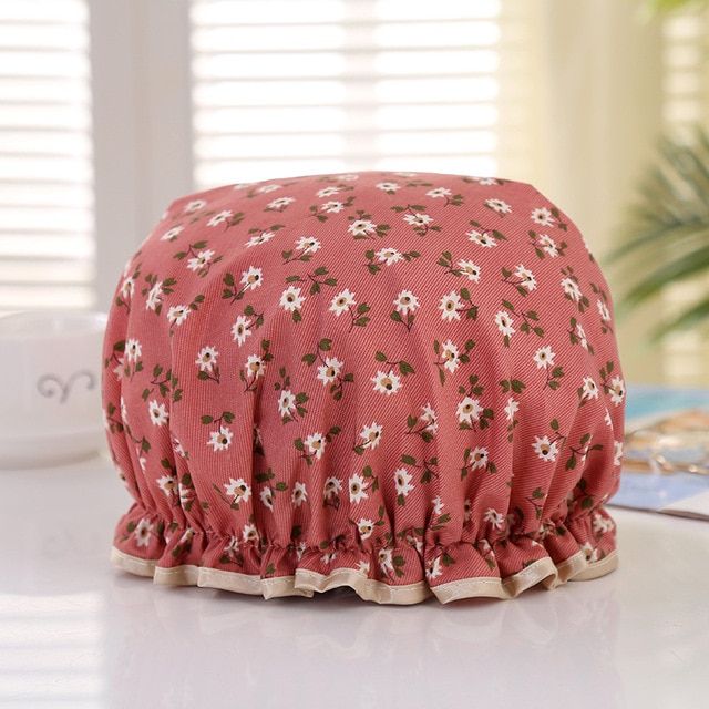 【Happytree】 Thick 1Pcs Waterproof Bath Hat Double Layer Shower Hair Cover Women Supplies Shower Cap Bathroom Accessories