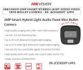 HIKVISION Color Dual Light Audio Fixed 2MP Smart Hybrid Light Mini Bullet Camera | DS-2CE16D0T-LPFS. 