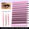 DIY Eyelash Extension Kit, Lash Cluster Kit With Waterproof Strong Hold Eyelash Bond, Eyelash Remover and Tweezer (200 clusters). 
