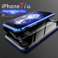 Apple iphone 7 Magnetic Adsorption Case Metal Frame Tempered Glass Back with Built-in Magnet Cover. 