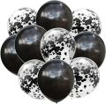 Black and White Birthday  Decoration Set with Silver Buntings Banner , Confity Balloons and Latex Balloons With Arch Making Strip. 