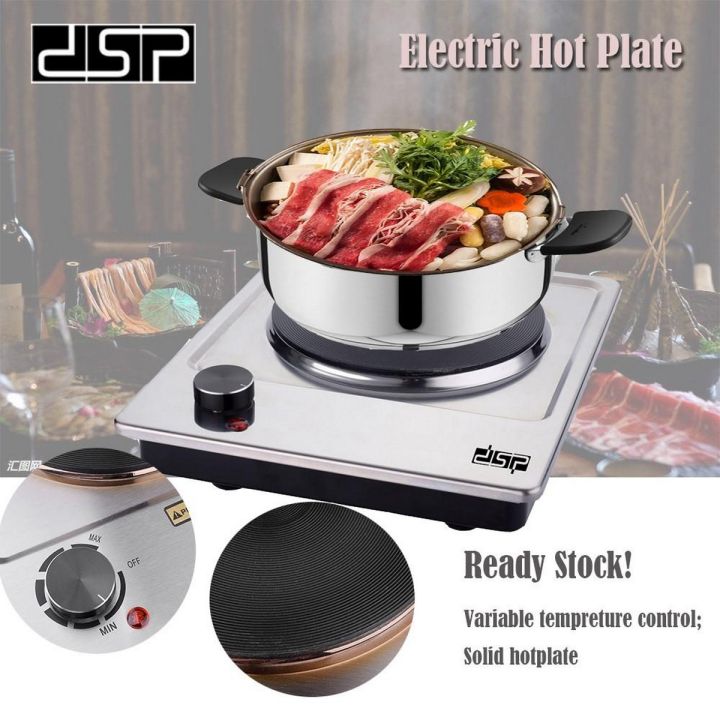 Cooktop Portable Electric Cast-Iron Single Burner, Hot Plate Stainless Steel