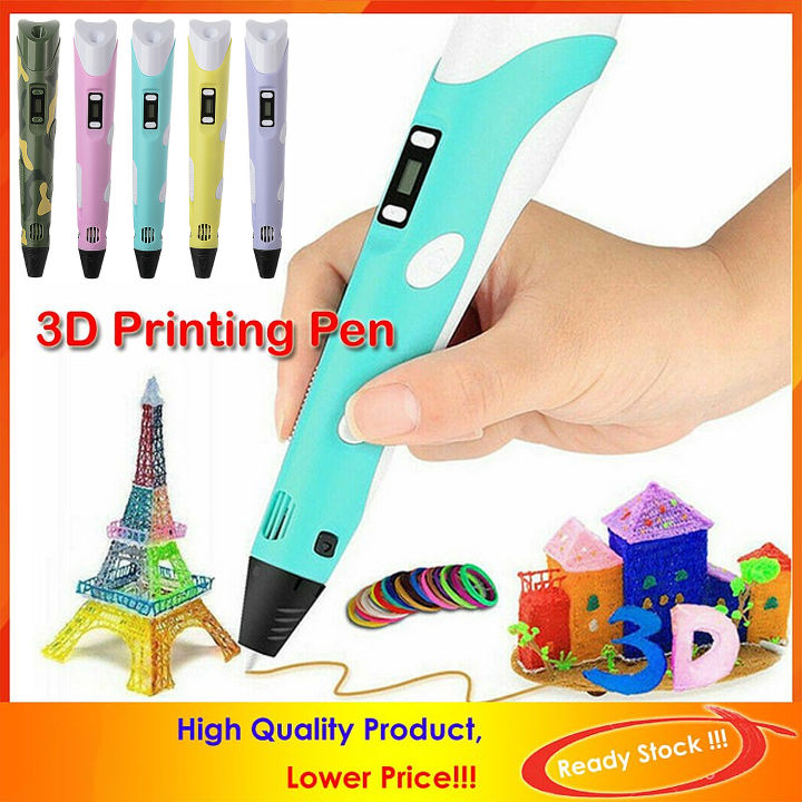 3D Printer 3D Pen for Kids 3D Printing DIY Drawing Pen LCD Display USB Cable Pen Holder 9 Meter 1.75mm Free Filament Temperature Control 3Doodler Creative Learning for Children Kids as Toys DIY Arts & Crafts Boy Girls
