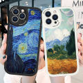 AMORVOR for Samsung A04 Back Cover Oil Painting PU Leather Case Soft Silicone Edge Mobile Cover. 