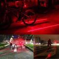 【Footprint】 2 Laser + 5 LED Red Lamp Warning Bike Bicycle Tail Light. 