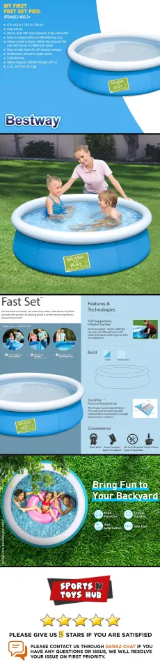 Ft Bestway Inflatable Fast Set Swimming Pool For Kids Family